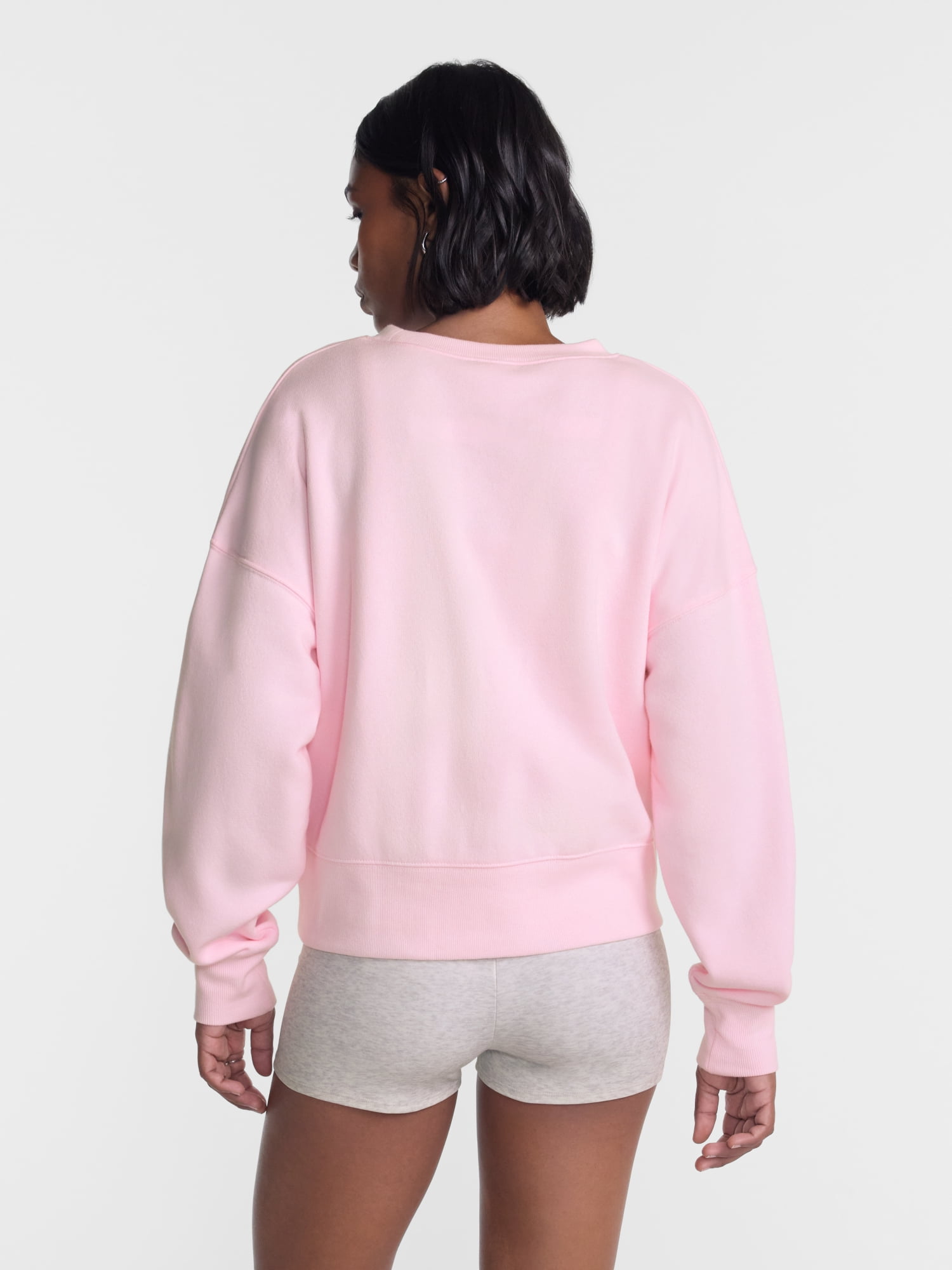 No Boundaries Women's Boxy Fleece Sweatshirt, Midweight, Sizes XXS-4X
