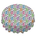 thumbnail image 2 of Easter and Rainbow Bunnies White Pattern Round Tablecloth 60", Wrinkle-Resistant Wipeable Cover for Kitchen, Dining, Picnic & Patio, 2 of 6