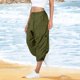 thumbnail image 2 of Pantalones de mujer holgados Gibobby diarios casuales con bolsillos elásticos cordón en la cintura Verdinegro XXXL, 2 of 4