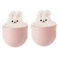 thumbnail image 3 of WHAMVOX 2Pcs Multi Functional Toothbrush Storage Rack Pink Plastic Anti-dust Bathroom Racks for Families, 3 of 6