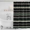 thumbnail image 4 of Black Green Beige Waterproof Fabric Shower Curtain,Boho Farmhouse Vintage Abstract Striped Waterproof Fabric Shower Curtain for Bathroom Curtains Bathtubs Shower Curtains with 12 Hooks Standard 60x72, 4 of 8