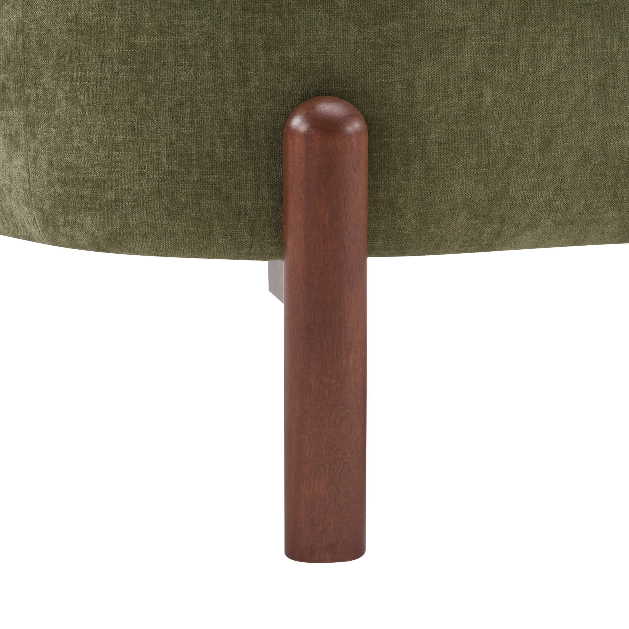 Christopher Knight Home Modern Curved Upholstered Sofa with Round Pillows, Birch Wood Legs, Olive Green