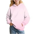 thumbnail image 2 of dazeni Big Girls 3-14 Years Fashion Hoodies Novelty Tie Dye Long Sleeve Pullover with Cat Ear Hood Loose Casual Hooide Sweatshirts with Kanga Pocket Pink 4 Years, 2 of 6