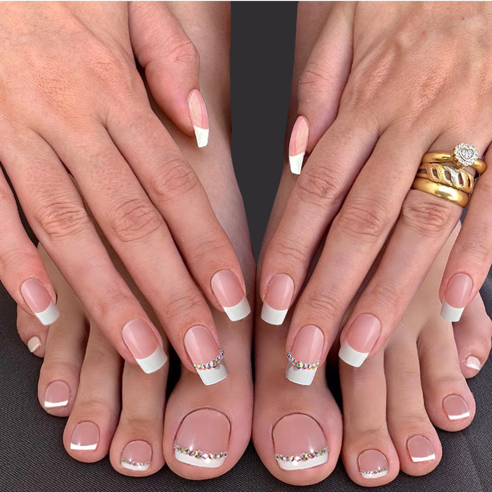 Buy Gortin Glossy Fakes Toe Nails Press on Toenails Pink Acrylic Nails  Square Short False Foot Nails Artificial Nails for Women 24 Pcs Online at  desertcartINDIA
