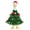Green, variant on Christmas Porch Goose Outfit, Porch Geese Costume | Christmas Tree Tulle Dress with Santa Hat & Scarf, Decor Clothes for Lawn Goose Statue, Farm Yard Outdoor Christmas Decor, Red