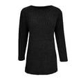 thumbnail image 5 of GuangCheng Womens Sweaters 3/4 Length Sleeve Kint Crew Neck Blouses Casual Pullover Winter Tops, 5 of 6