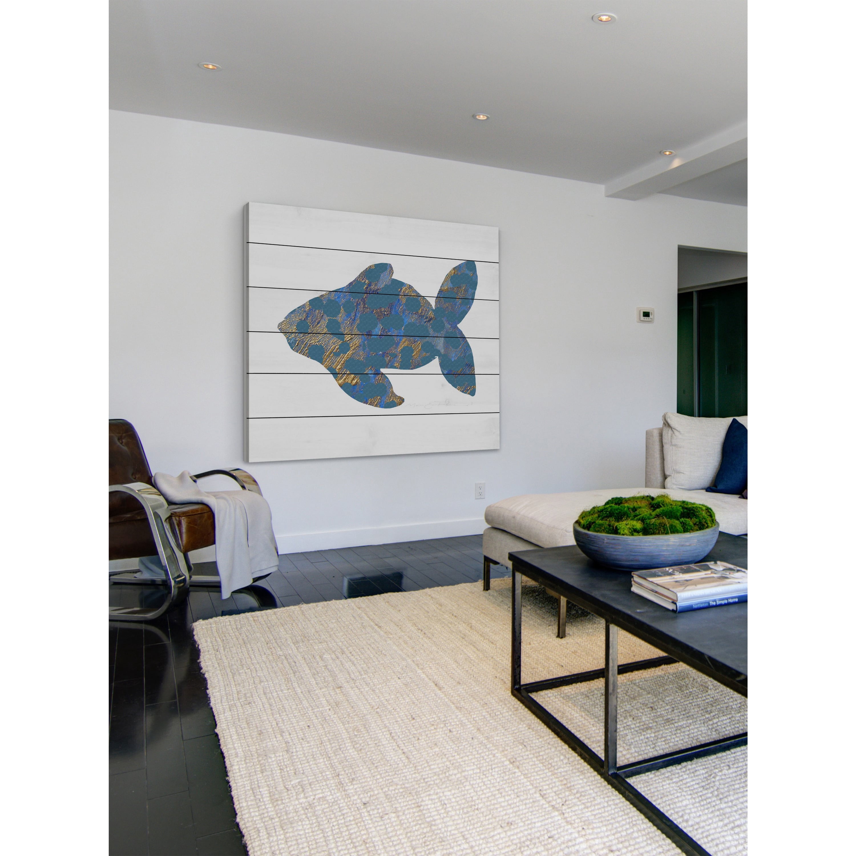 Marmont Hill "Poisson Dore" by Marie-Eve Pharand Painting Print on White Wood