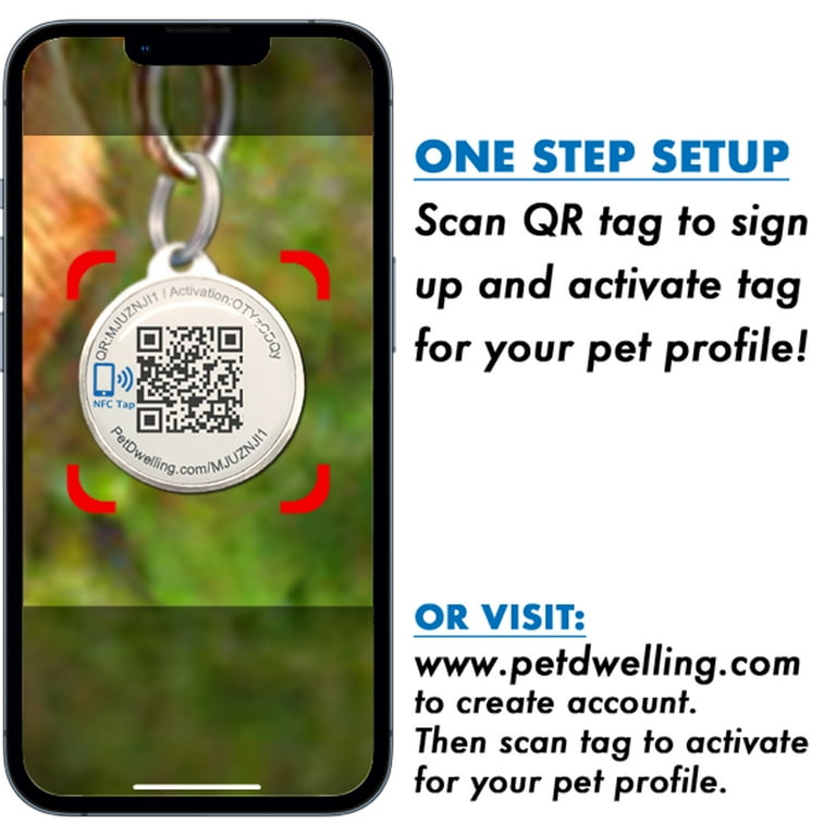 Pet Dwelling Premium QR Code Pet ID Tag for Dogs Cats – Easy