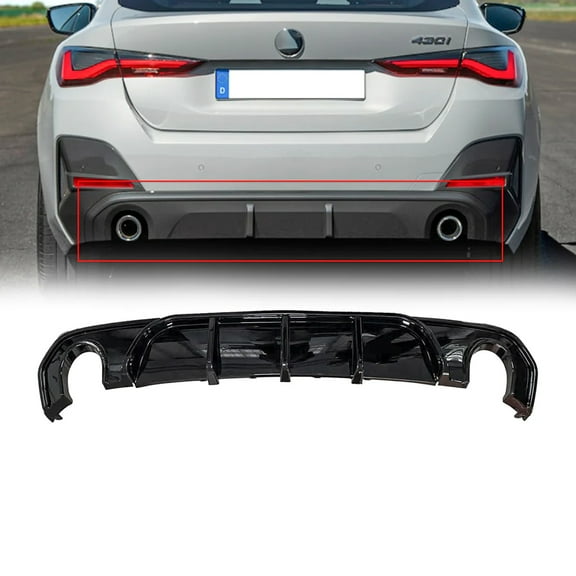NINTE Rear Diffuser for 2022-2024 BMW 4 Series Gran Coupe G26 i4 M-Sport Rear Bumper Lip ABS Gloss Black