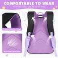 thumbnail image 4 of DAKIMOE School Backpack for Teens Cute Girlish Middle High School Bookbag Large Capacity Lightweight Waterproof Daypack for College Students, Black and Purple, 4 of 7