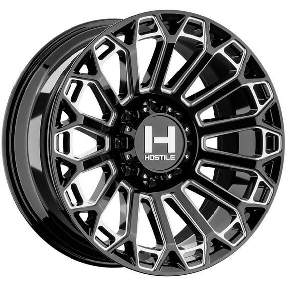 20x10 Hostile H142 Warrior Blade Cut (Black Milled) Wheel 8x6.5 (-19mm)