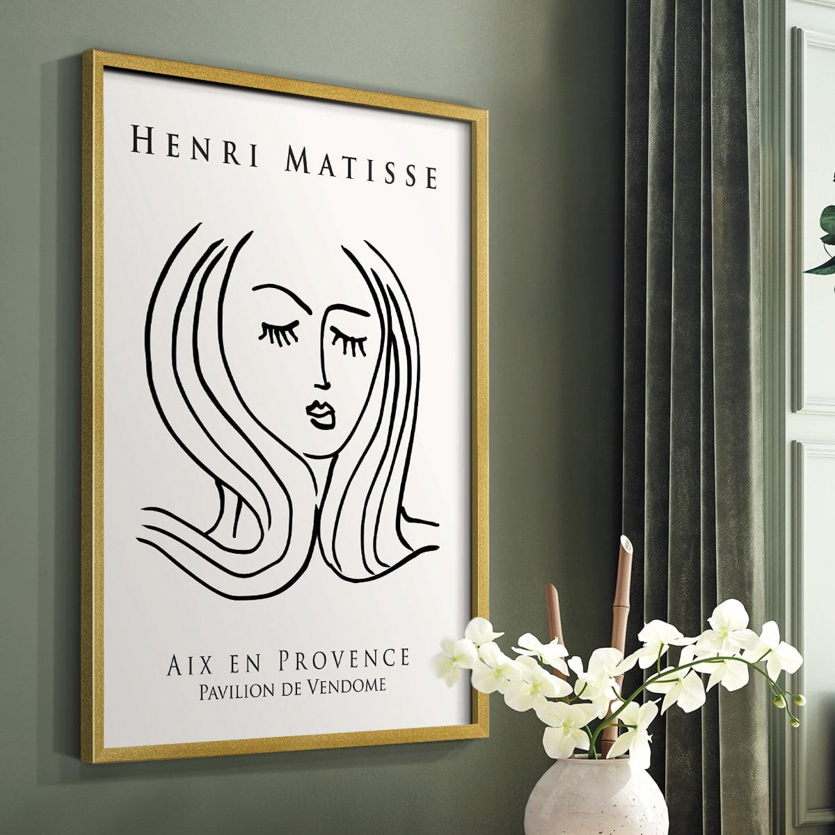 Matisse CXLVII Framed Print in Gold Solid Wood 8 x 10 Framed Print