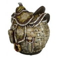 thumbnail image 6 of Rustic Western Brown Cowboy Horse Saddle Floral Wicker Design Coin Piggy Bank, 6 of 9