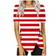 thumbnail image 1 of Blusas de Manga Corta para las Mujeres Botón Impreso Cuello Redondo Top Casual, Blusas para las Mujeres Casual, 1 of 6