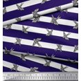 thumbnail image 3 of Soimoi Blue Poly Georgette Fabric Stripe & Flying Swift Bird Print Sewing Fabric Yard 52 Inch Wide, 3 of 3