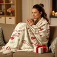 thumbnail image 6 of Kugisaki Valentine's Day Decoration Home Valentine's Day Throw Blankets Soft Lightweight Cozy Flannel Blankets Love Gift for Wife Women Couch Sofa Bed Decor 39.3 x 51.2 in, 6 of 6
