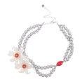 thumbnail image 1 of Collares de perlas de imitación para mujer, estilo francés vintage, gargantilla de flores de doble capa, joyería nupcial para el cuello para mujeres y niñas., 1 of 6