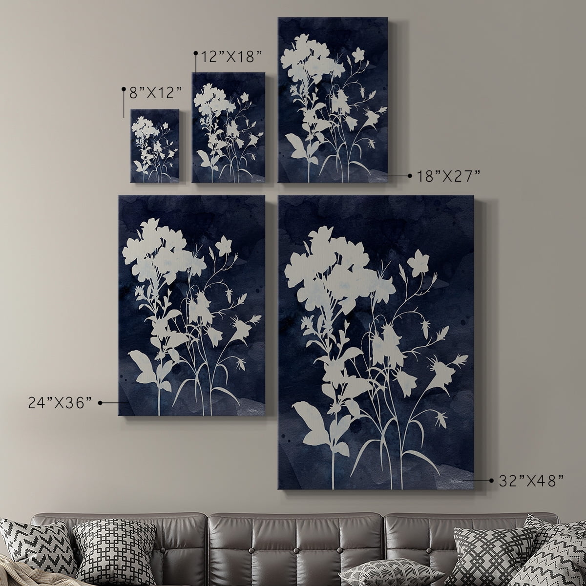 Indigo Botanical II Revisited Premium Gallery Wrapped Canvas - Ready to Hang