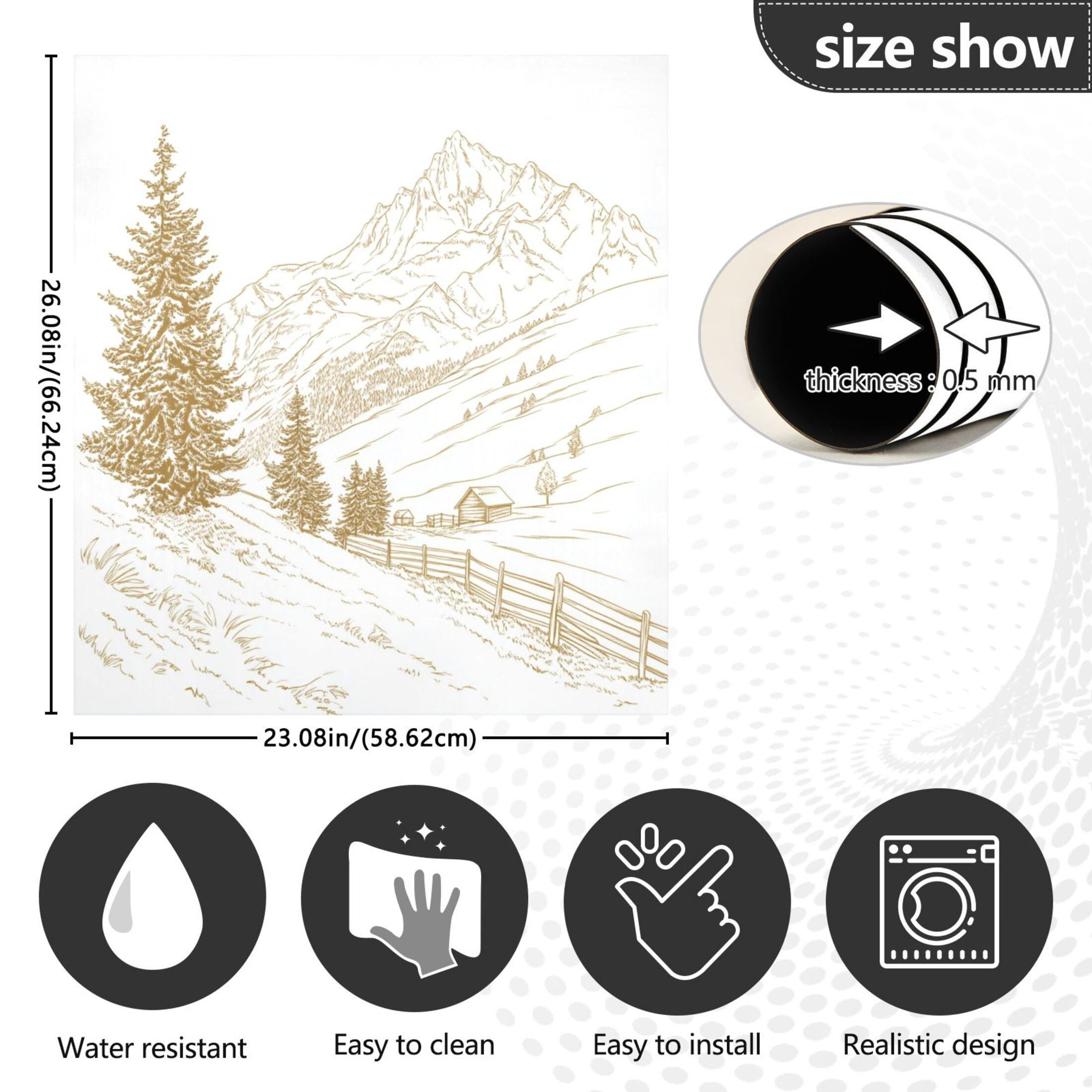 Dishwasher Magnetic Sticker 23x26 Inch Refrigerator Magnetic Sticker Washing Machine Magnetic Sticker Kitchen Panel Magnetic Sticker Home Decor Pretty Mountains and Trees
