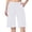 White, variant on Women’s Cotton Bermuda Shorts 12" Athletic Lounge Workout Knee Shorts with Pockets