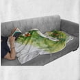 thumbnail image 6 of Rubber Duck Soft Flannel Fleece Blanket, Goose in Farm Lake Plants Grass Reeds Flowers Pond Animals Geese Feathers, Cozy Plush for Indoor and Outdoor Use, 50" x 70", Green and White, by Ambesonne, 6 of 6