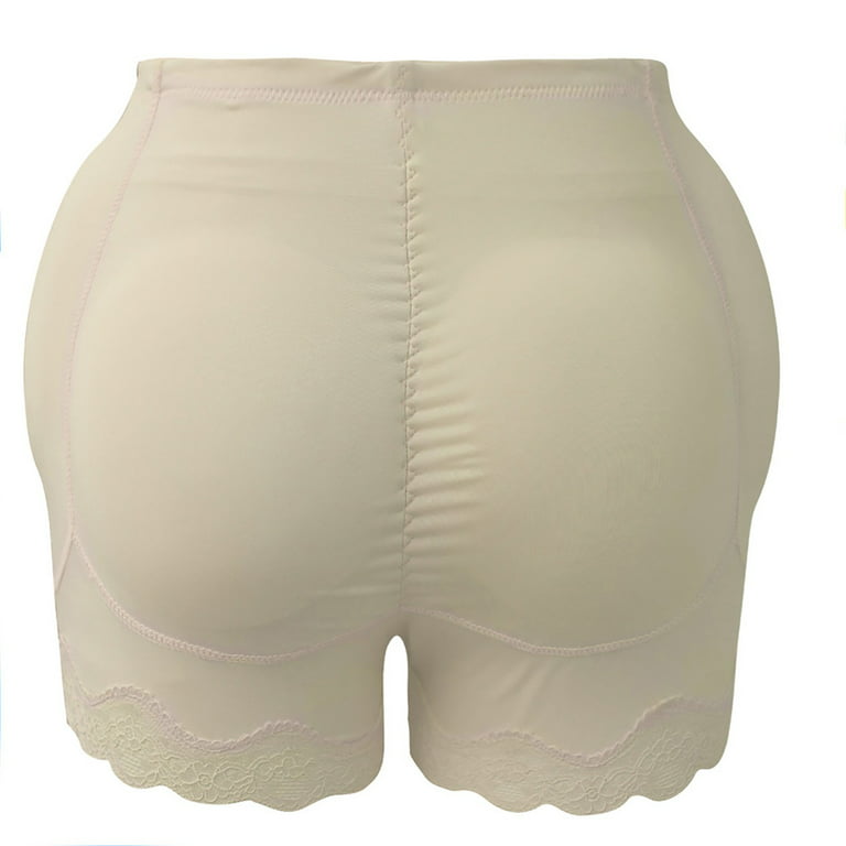 BIZIZA Women's Briefs Butt Lifter Breathable Women's Booty Pads Lace  Underwear Plus Size High Waisted Panties for Women Beige 3XL