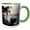 Green/White, variant on 3drose, Canada, Sidney Island. View of Sidney Spit from the Top of the Cliffs, 11oz Two-tone Blue Mug