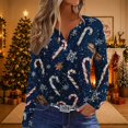 thumbnail image 2 of Mfakffe Christmas Womens T Shirts Long Sleeve V Neck Tops Comfortable Christmas Graphic Shirt Lightweight Pullover Tee, 2 of 5