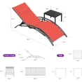 thumbnail image 2 of PURPLE LEAF Patio Chaise Lounge Chair Set with 2 Side Table Outdoor Pool Adjustable Recliner Chairs for Outdoor Beach Poolside Sunbathing Tanning Lounger，Coral Red, 2 of 8
