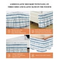 thumbnail image 5 of Abstract Bed Skirt King Size 18" Drop Blue Gradient Geometric Striped Retro Farmhouse Ruffled Wrap Around Bed Skirts Adjustable Elastic Bedskirt Dust Ruffle for King Size Bed, 5 of 7