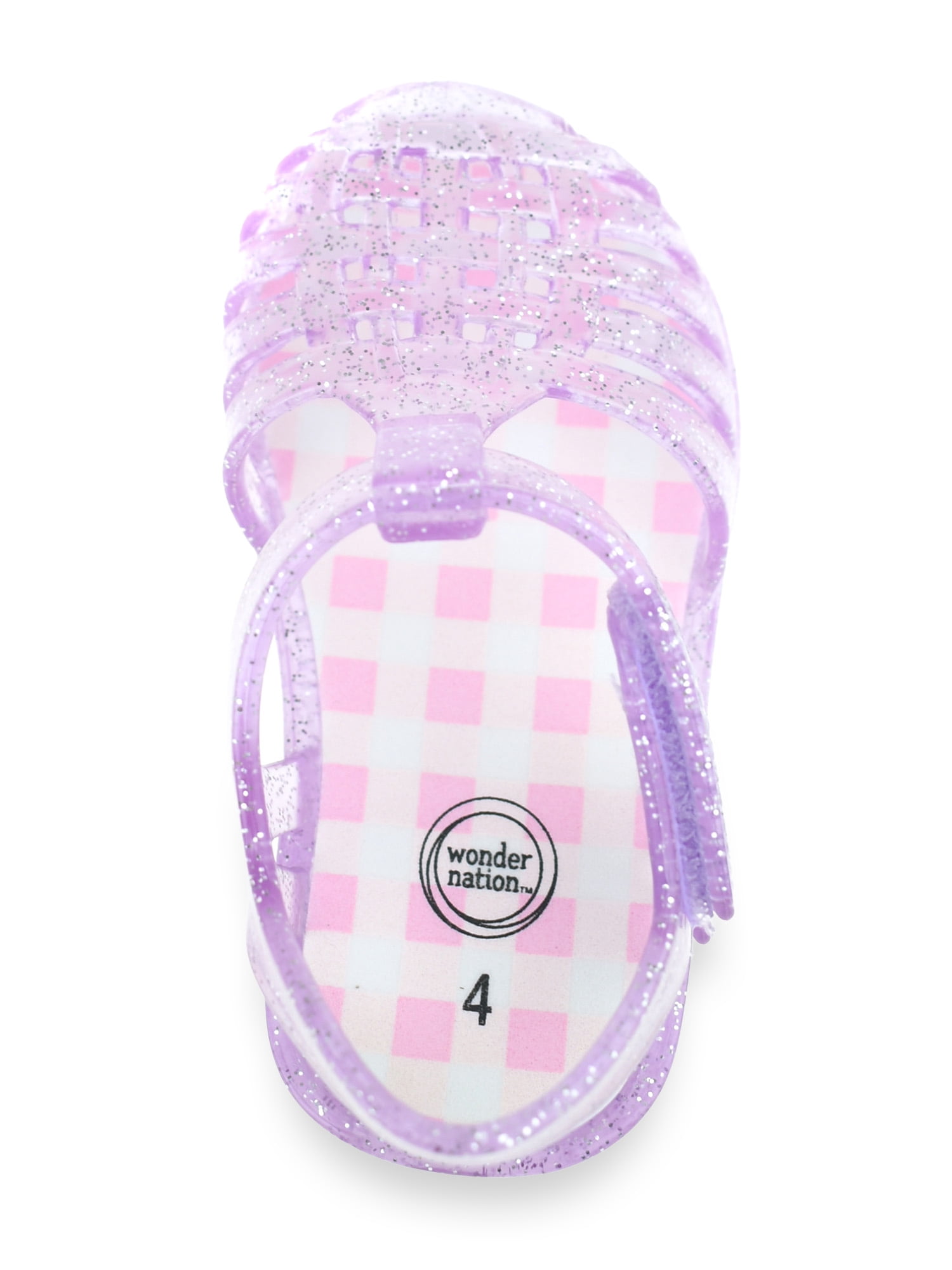 Wonder Nation Baby Girls Glitter Jelly Fisherman Sandal