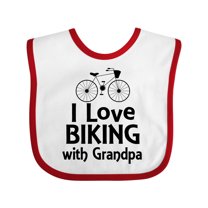 Inktastic I Love Biking with Grandpa Boys or Girls Baby Bib