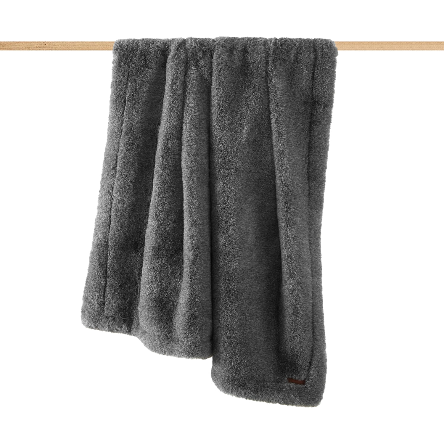 Cozy Haven Luxury Heathered Cationic Faux Fur Oversized Couch Throw Blanket, Grey, 50 x 72 in