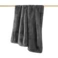 thumbnail image 5 of Cozy Haven Luxury Heathered Cationic Faux Fur Oversized Couch Throw Blanket, Grey, 50 x 72 in, 5 of 9