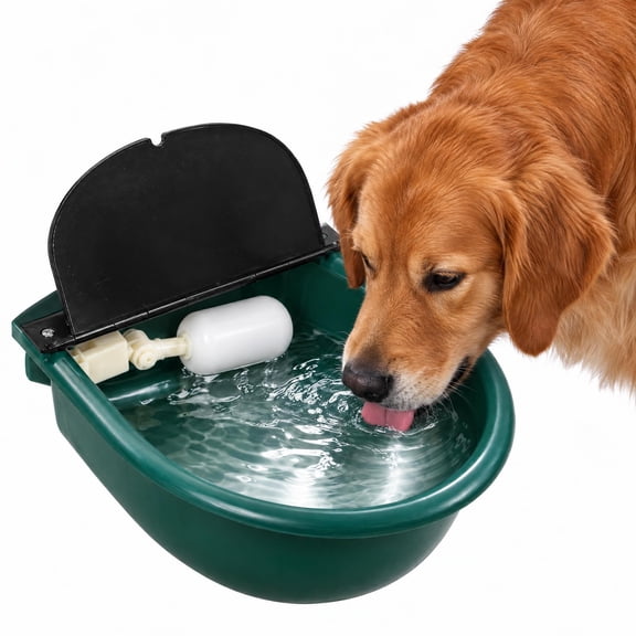 Automatic Animal Drinking Water Bowl with Float Valve, Livestock Water Dispenser with Drainage Hole for Cattle,Dog,Sheep