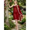 thumbnail image 5 of HAPPY BAY Women's Beachwear Swimsuit Coverups for Women Summer Swim Beach Dress Cover ups for Swimwear Women Loose Wear Bathing Suit Cover-up 1X-2X Maroon_AC685, 5 of 5