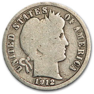 - 1912-S Barber Dime Good/VG