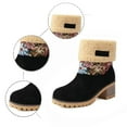 thumbnail image 4 of Women's Mid-Calf Boots Fashion Casual Floral Embroidered Winter Warm Lined Booties Comfortable On Ankle Booties, 4 of 7