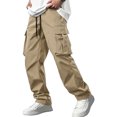 thumbnail image 3 of Clossjun Men's Casual Cargo Pants Daily Wear Work Out Pants With Pockets Breathable Elastic Waist Athletic Pants for Hiking Street Wear L, 3 of 6