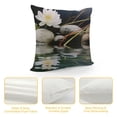 thumbnail image 4 of JEUXUS  Decorative Throw Pillow Cover Asian Zen Stone, Pillow Covers Meditation Japanese Lotus Spa Room Decor for Living Room Couch Cushion Bed Indoor Outdoor Home Decor, 4 of 5