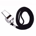 thumbnail image 5 of Paquete de 6 silbatos de árbitro de acero inoxidable con cordones, silbato deportivo de metal para fútbol, fútbol, baloncesto, deportes escolares, sonido nítido, ligero 10 g, 4,5 cm de longitud, 5 of 5