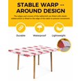 thumbnail image 2 of Strawberry Rectangle Tablecloth, Waterproof Elastic Fitted Table Covers for 6 Foot Tables, 32x72inch Decorative Tablecloths for Picnic, Camping, Indoor, Outdoor, Watercolor Red Pink Summer Fruits, 2 of 6