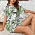 thumbnail image 6 of Womens Pajama Sets With Pocket, zebras Tropical Leaves cute Lounge Sets Short Sleeve Sleepwear PJ Sets for Women, 6 of 6
