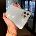 thumbnail image 2 of Compatible with iPhone 11 Pro Max Case for Women Girls, Glitter Luxury Cute Flexible Plating, Shockproof Full Camera Lens Protective Phone Cases for iPhone 11 Pro Max Cute 6.5''- Silver, 2 of 12