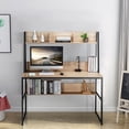 thumbnail image 3 of Costway 47'' Computer Desk w/ 3 Storage Cubes & Open Bookcase Home Office Natural, 3 of 9