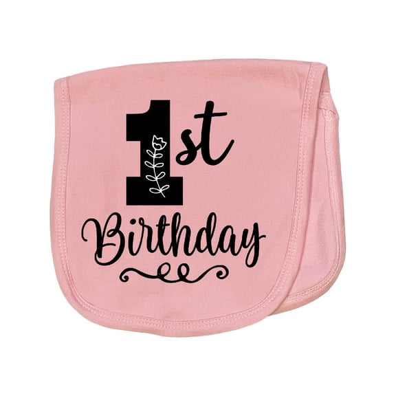 Inktastic 1st Birthday One Year Old Girls Baby Burp Cloth
