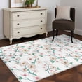 thumbnail image 3 of Watercolor Floral Area Rugs 4'x6', Washable Small Throw Rugs for Office Bathroom, Spring Botanical Flowers Tree Branches Indoor Outdoor Rug Non-Slip Low Pile Carpet Runner Reversible Floor Mats, 3 of 8