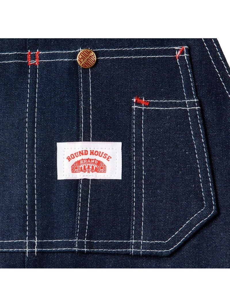 Round House Men's Bib Overalls, 100% Cotton, Workwear with Multi