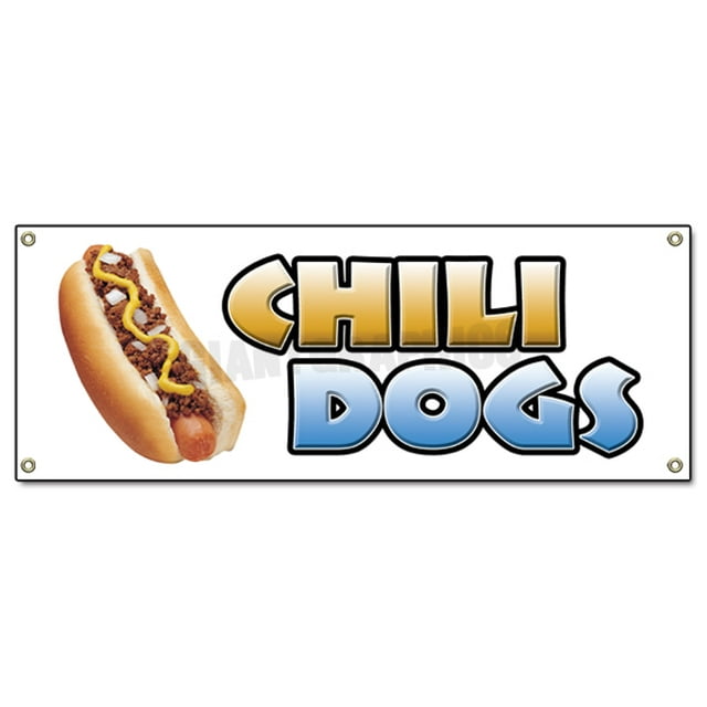 Chili Dogs Bannière Signe Chariot de Hot-Dog