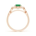 thumbnail image 2 of Angara Natural 0.75 Ct. Emerald with Diamond Halo Ring in 14K Rose Gold for Women (Ring Size: 3.5), 2 of 9